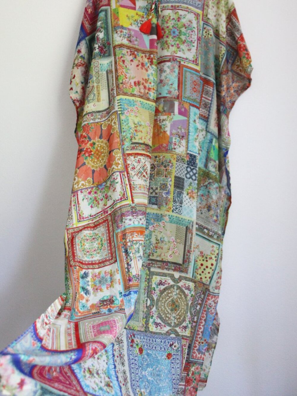 NEW JOHNNY WAS Bella Lace Up Maxi Kaftan Dress Bohemian Size 2X - Picture 2 of 9